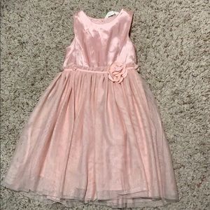 Pink dress for little girls with rose